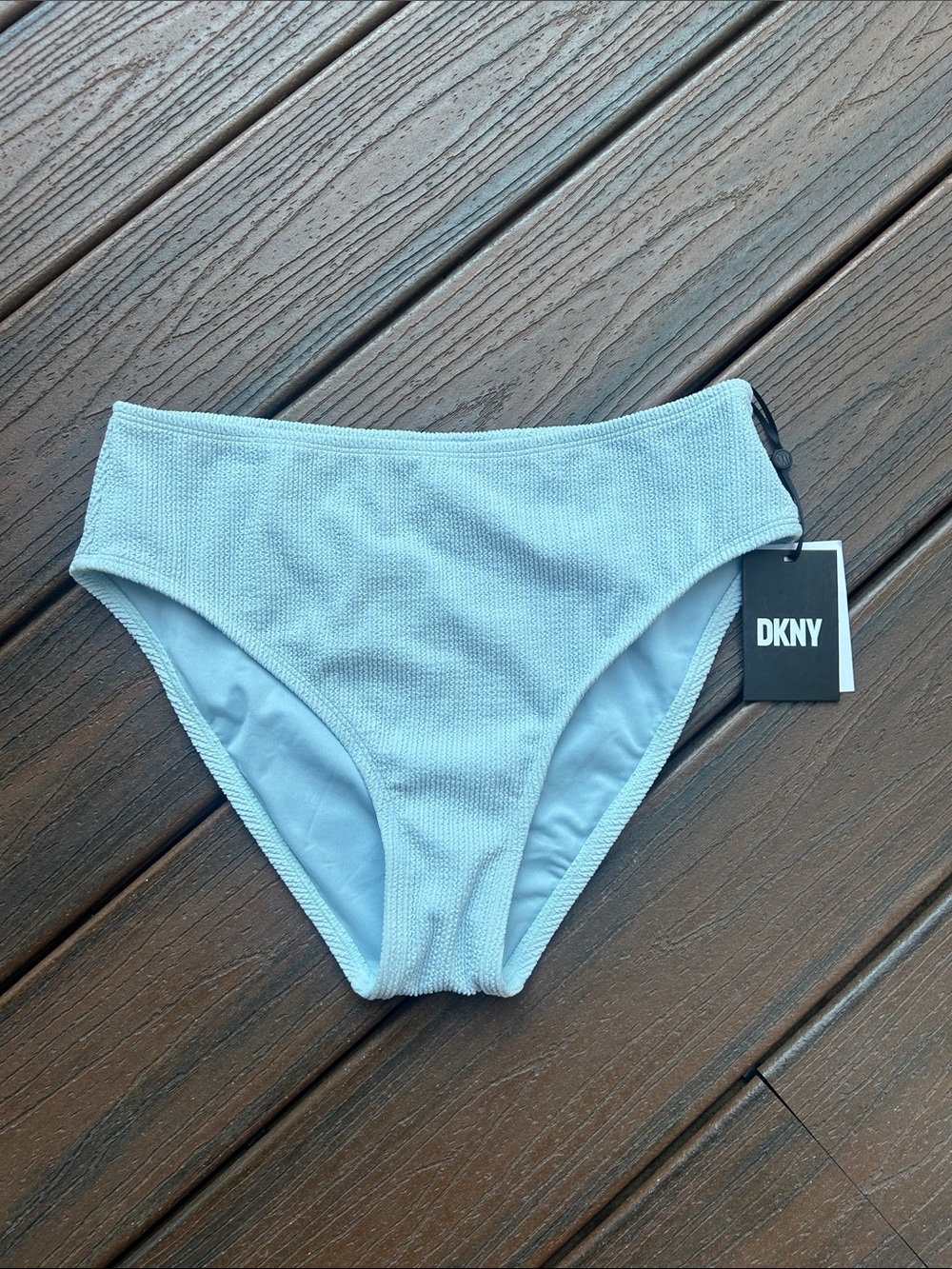 DKNY Pale Blue Textured Bikini Bottom